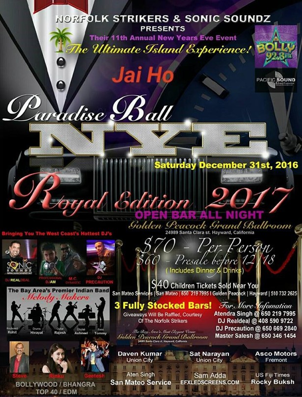 Paradise Ball NYE Party 2017 w/ Open Bar All Night!