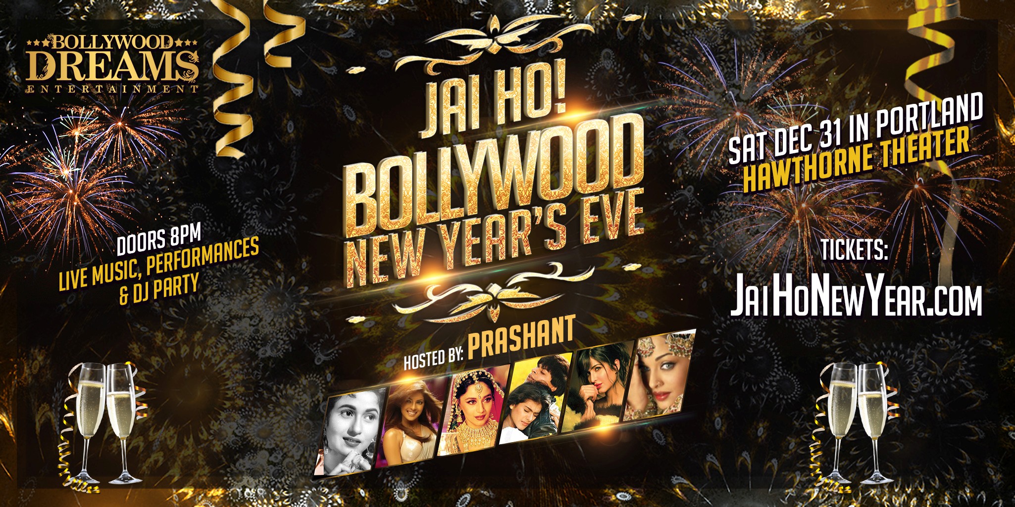 Jai Ho! Bollywood New Years Eve 2017 in Hawthorne Theatre, Portland, OR | Indian Event